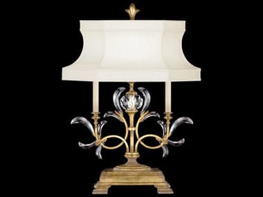 Fine Art Handcrafted Lighting Beveled Arcs Gold Crystal Table Lamp FA769110ST
