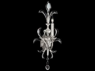 Fine Art Handcrafted Lighting Beveled Arcs 29" Tall 1-Light Silver Leaf Crystal Wall Sconce FA704950SF4