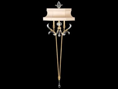 Fine Art Handcrafted Lighting Beveled Arcs 66" Tall 2-Light Gold Leaf Crystal Wall Sconce FA706950SF3