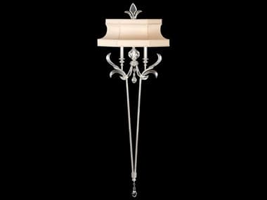 Fine Art Handcrafted Lighting Beveled Arcs 66" Tall 2-Light Silver Leaf Crystal Wall Sconce FA706950SF4