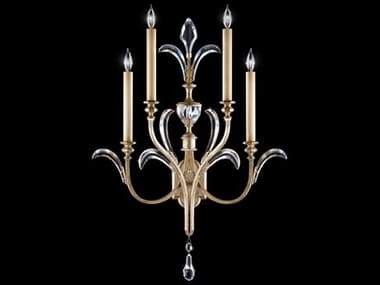 Fine Art Handcrafted Lighting Beveled Arcs 36" Tall Silver Crystal Wall Sconce FA738650ST