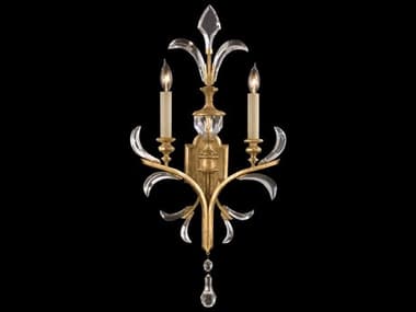 Fine Art Handcrafted Lighting Beveled Arcs 32" Tall Gold Crystal Wall Sconce FA760750ST