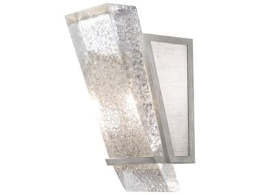 Fine Art Handcrafted Lighting Crownstone 13" Tall 1-Light Silver Leaf Glass Wall Sconce FA89075011ST