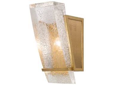 Fine Art Handcrafted Lighting Crownstone 13" Tall 1-Light Gold Leaf Glass Wall Sconce FA89075022ST