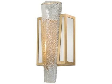Fine Art Handcrafted Lighting Crownstone 15" Tall 1-Light Gold Leaf Glass Wall Sconce FA89115021ST