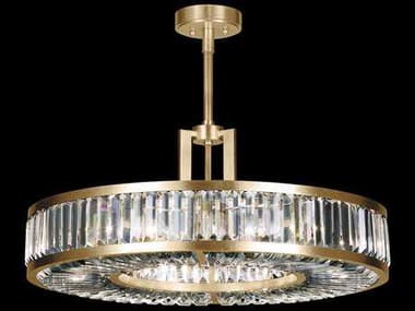 Fine Art Handcrafted Lighting Crystal Enchantment 29" 6-Light Gold Glass Drum Pendant FA8158402ST