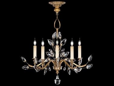 Fine Art Handcrafted Lighting Crystal Laurel Gold 775840ST Five-Light 32'' Wide Grand Chandelier FA775840ST
