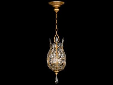 Fine Art Handcrafted Lighting Crystal Laurel 11" 3-Light Gold Bowl Pendant FA8046402ST