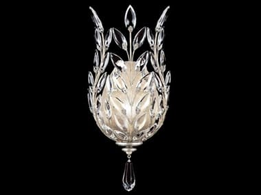 Fine Art Handcrafted Lighting Crystal Laurel 17" Tall 1-Light Silver Leaf Wall Sconce FA759550SF4