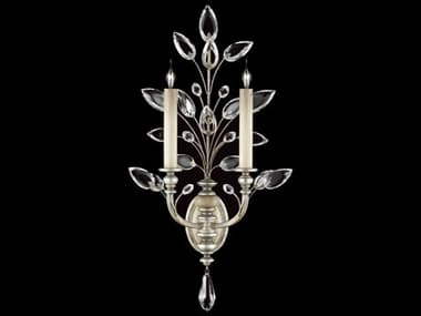 Fine Art Handcrafted Lighting Crystal Laurel 28" Tall Silver Wall Sconce FA759750ST