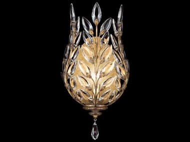 Fine Art Handcrafted Lighting Crystal Laurel 17" Tall Gold Wall Sconce FA773850ST