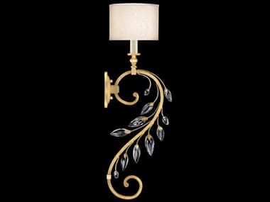 Fine Art Handcrafted Lighting Crystal Laurel 32" Tall 1-Light Gold Leaf Wall Sconce FA774650SF33