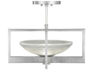 Fine Art Handcrafted Lighting Delphi 18" 1-Light Silver Glass LED Bowl Pendant FA8964401ST