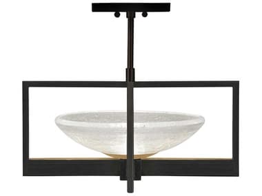 Fine Art Handcrafted Lighting Delphi 18" 1-Light Black Glass LED Bowl Pendant FA8964403ST