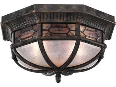 Fine Art Handcrafted Lighting Devonshire 16" 2-Light Antique Bronze Glass Bowl Flush Mount FA4148821ST