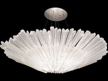 Fine Art Handcrafted Lighting Diamantina 42" 12-Light Raw Crystal Spires White Bowl Pendant FA870240ST