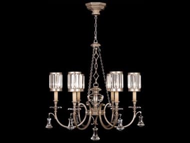 Fine Art Handcrafted Lighting Eaton Place 32" Wide 6-Light Silver Crystal Candelabra Drum Tiered Chandelier FA5842402ST