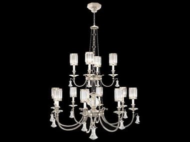 Fine Art Handcrafted Lighting Eaton Place 53" Wide 12-Light Silver Crystal Candelabra Drum Chandelier FA5847402ST