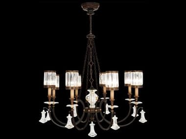 Fine Art Handcrafted Lighting Eaton Place 43" Wide 8-Light Bronze Clear Crystal Candelabra Empire Chandelier FA585240ST
