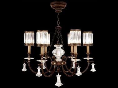 Fine Art Handcrafted Lighting Eaton Place 32" Wide 6-Light Bronze Clear Crystal Candelabra Empire Tiered Chandelier FA595440ST