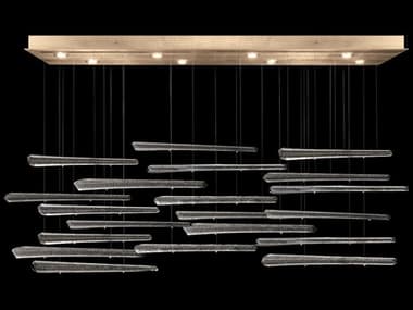 Fine Art Handcrafted Lighting Elevate 62" 8-Light Gold Leaf Crystal Glass Island Pendant FA894840242ST