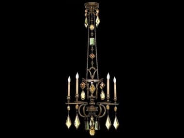 Fine Art Handcrafted Lighting Encased Gems 27" Wide 5-Light Bronze Crystal Candelabra Chandelier FA7083401ST