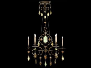 Fine Art Handcrafted Lighting Encased Gems 50" Wide 6-Light Bronze Crystal Candelabra Chandelier FA7089401ST