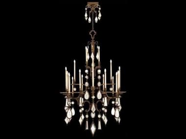 Fine Art Handcrafted Lighting Encased Gems 53" Wide 24-Light Bronze Crystal Candelabra Chandelier FA7094403ST