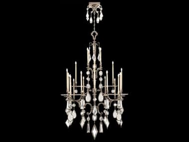 Fine Art Handcrafted Lighting Encased Gems 53" Wide 24-Light Silver Crystal Candelabra Chandelier FA7140403ST
