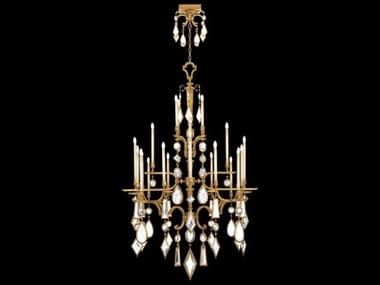Fine Art Handcrafted Lighting Encased Gems 53" Wide 24-Light Gold Crystal Candelabra Chandelier FA7146403ST