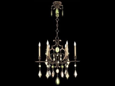 Fine Art Handcrafted Lighting Encased Gems 29" Wide 6-Light Bronze Crystal Candelabra Chandelier FA7182401ST