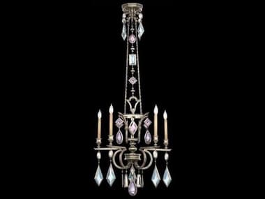 Fine Art Handcrafted Lighting Encased Gems 27" Wide 5-Light Silver Crystal Candelabra Chandelier FA7194401ST