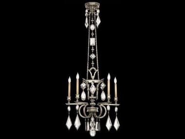 Fine Art Handcrafted Lighting Encased Gems 27" Wide 5-Light Silver Crystal Candelabra Chandelier FA7194403ST