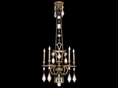 Fine Art Handcrafted Lighting Encased Gems 27" Wide 5-Light Gold Crystal Candelabra Chandelier FA7195403ST