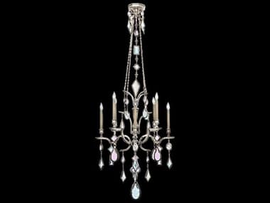 Fine Art Handcrafted Lighting Encased Gems 31" Wide 8-Light Silver Crystal Candelabra Chandelier FA7254401ST