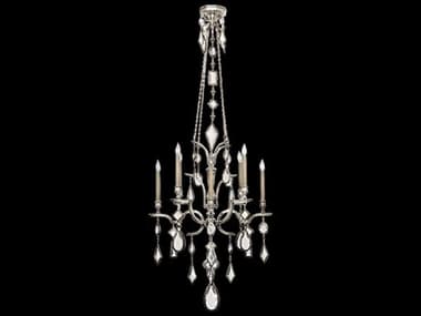 Fine Art Handcrafted Lighting Encased Gems 31" Wide 8-Light Silver Crystal Candelabra Chandelier FA7254403ST