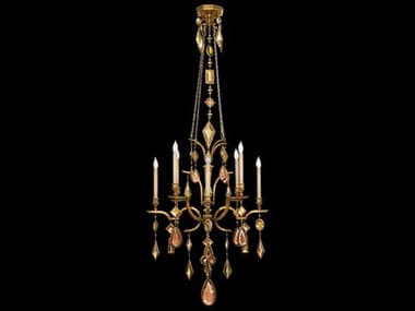 Fine Art Handcrafted Lighting Encased Gems 31" Wide 8-Light Gold Crystal Candelabra Chandelier FA7256401ST