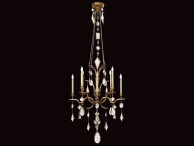 Fine Art Handcrafted Lighting Encased Gems 31" Wide 8-Light Gold Crystal Candelabra Chandelier FA7256403ST