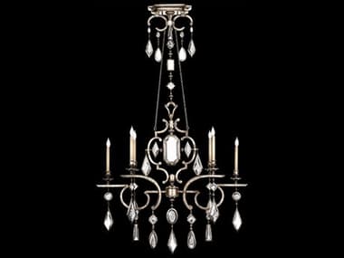Fine Art Handcrafted Lighting Encased Gems 50" Wide 6-Light Silver Crystal Candelabra Chandelier FA7259403ST