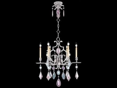 Fine Art Handcrafted Lighting Encased Gems 29" Wide 6-Light Silver Crystal Candelabra Chandelier FA7294401ST