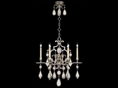 Fine Art Handcrafted Lighting Encased Gems 29" Wide 6-Light Silver Crystal Candelabra Chandelier FA7294403ST