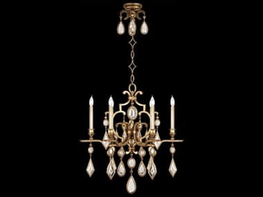 Fine Art Handcrafted Lighting Encased Gems 29" Wide 6-Light Gold Crystal Candelabra Chandelier FA7296403ST