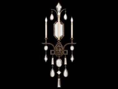 Fine Art Handcrafted Lighting Encased Gems 49" Tall Bronze Crystal Wall Sconce FA7104503ST