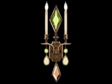Fine Art Handcrafted Lighting Encased Gems 29" Tall Bronze Crystal Wall Sconce FA7181501ST