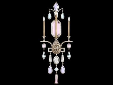 Fine Art Handcrafted Lighting Encased Gems 49" Tall Silver Crystal Wall Sconce FA7269501ST