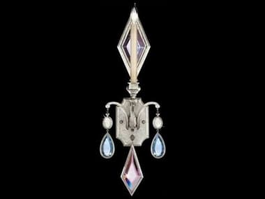 Fine Art Handcrafted Lighting Encased Gems 29" Tall Silver Crystal Wall Sconce FA7287501ST