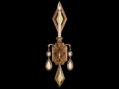 Fine Art Handcrafted Lighting Encased Gems 29" Tall Gold Crystal Wall Sconce FA7288501ST