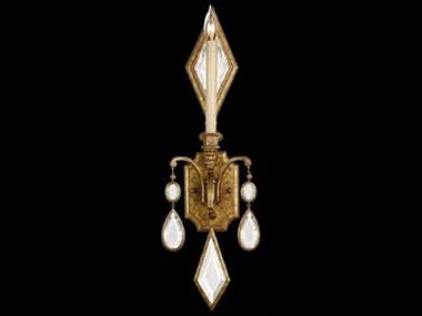 Fine Art Handcrafted Lighting Encased Gems 29" Tall Gold Crystal Wall Sconce FA7288503ST