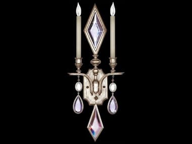 Fine Art Handcrafted Lighting Encased Gems 29" Tall Silver Crystal Wall Sconce FA7290501ST