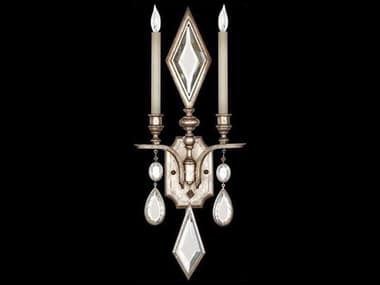Fine Art Handcrafted Lighting Encased Gems 29" Tall Silver Crystal Wall Sconce FA7290503ST